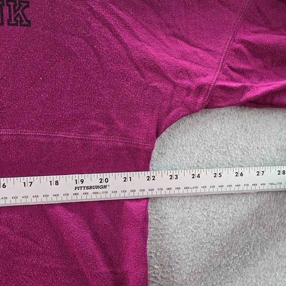 Victoria's Secret PINK Women Sweatshirt M Magenta LOVE Coquettecore Logo - Picture 6 of 9